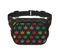 Colorful Cannabis Leaves Print Stylish and Practical Waist Bag,Adjustable,Perfect for Travel,and Outdoor Activities