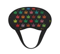 Colorful Cannabis Leaves Sleep Mask for Side Sleeper, Eye Mask Sleeping for Women Men,for Sleeping with Elastic Band