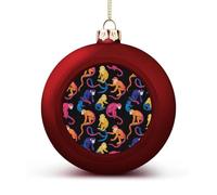 Colorful Capuchin Monkeys Christmas Ball Ornaments Funny Christmas Tree Decorations Red And Gold for Holiday Party Decor