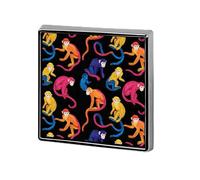 Colorful Capuchin Monkeys Custom Lapel Pins Square Brooch Tie Suit Dress Accessories for Men Women Wedding Birthday