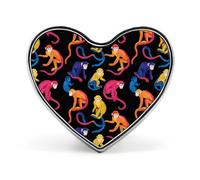 Colorful Capuchin Monkeys Cute Brooch Badge Heart Shape Pin Hat Clothing Jewelry Accessories Gifts for Wedding Party