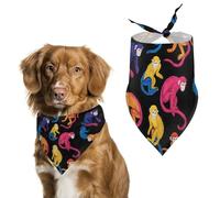 Colorful Capuchin Monkeys Cute Dog Bandanna Scarf Printed Adjustable Triangle Pet Kerchief for Dogs And Cats