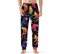 Colorful Capuchin Monkeys Men's Pajama Pants Lightweight Pjs Bottoms Lounge Pants Sleepwear Soft