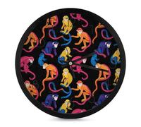 Colorful Capuchin Monkeys Modern Wall Clock 10 Inch Non Ticking Silent Quartz Round Clocks for Home Office Decor