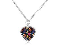 Colorful Capuchin Monkeys Personalized Pet Urn Necklace Keepsake Urn Pendant Cremation Jewelry Gifts for Dog Cat Lover