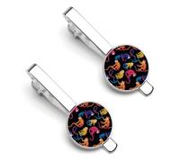 Colorful Capuchin Monkeys Tie Clips for Men Classic Necktie Tie Bar 2 Pack Clasp Clips Gifts for Anniversary Business