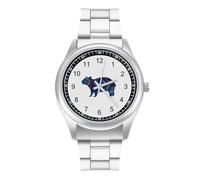 Colorful Capybara Watch for Men Metal Band Watches Business Gift Three-Hand Wrist Watch for Boyfriend Father