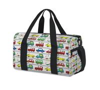 Colorful Car Sports Duffel Bag Cartoon Design Weekend Overnight Bag Tote Holdall Casual Travel Gym Duffel Bags for Kids Girls Boys Women Men