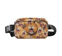 Colorful Cartoon Animal Lion Fashion Fanny Pack Waist Bag for Women Men Teenagers Mini Belt Bag Travel Wallet with Adjustable Strap for Travel Running Hiking