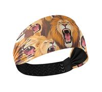 Colorful Cartoon Animal Lion Moisture Wicking women's headbands Stretchy head bands for women for Yoga washing face make up make up