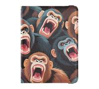 Colorful Cartoon Animal Orangutan Leather Passport Holders Passport Wallet Passport Holder Combo with Vaccine Card Slot Waterproof