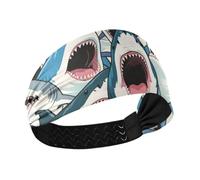 Colorful Cartoon Animal Shark no slip running headband Elastic hair bands for Football hiking make up cintas para el cabello