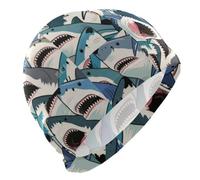 Colorful Cartoon Animal Shark womens swim caps for men Short Hair waterproof caps for women swimming Hair Protection and Drag Reduction gorro de natación para hombre