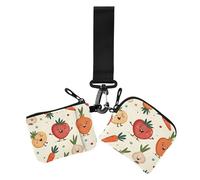 Colorful Cartoon Avocado Vegetables Women's Coin Wallet Card Holder Slim Portable Change Purse Key Holder with Zipper Coin Pocket for Work Travel 2 Pcs, Colorful cartoon avocado vegetables, One Size,