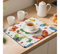 Colorful Cartoon Butterfly Desk Mat Washable Table Protector Waterproof Table Cover Protector Desk Placemats Heat Resistant Non-Slip Desks Cover for Desktop, Coffee Dining Tables 50x40cm