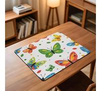 Colorful Cartoon Butterfly Desk Mat Washable Table Protector Waterproof Table Cover Protector Desk Placemats Heat Resistant Non-Slip Desks Cover for Desktop, Coffee Dining Tables 60x50cm