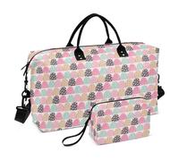 Colorful Cartoon Candy Travel Duffel Bag Travel Overnight Carry on Bag Tote Bag with Toiletry Bag for Workout Multifunctional
