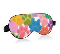 Colorful Cartoon Cat Paw Prints Travel Essential Eye mask Skincare with Elastic Adjustable Band Blackout Blackout Sleep Eye Covers Travel