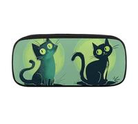 Colorful Cartoon Cat Pencil Case Waterproof Leather Pencil Pouch Multi-purpose Aesthetic Makeup Bag Cute Pen Bag Large Cosmetic Bag for Office Stationery, Travel