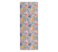 Colorful Cartoon Cats hot yoga mat non slip for women printed, non slip, hot yoga mat towel non slip grip and bag tapete para ejercicio 71x26 inches