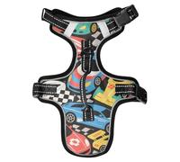 Colorful Cartoon Cute Racing Car Reflective Dog Vests for Great dane Night Walking Stretchy Cat Harnesses Chaleco para perro Medium