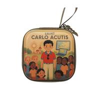 Colorful Cartoon Design Square Wallet Wear Resistant Lightweight Coin Pouches Secure Zippers Pocket for Small Items Storage and Travel Compact Coin Wallet for Keys