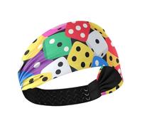 Colorful Cartoon Dice Moisture Wicking sweat wicking headband women Elastic wide head bands for women's hair for Football tennis Running diadema para mujer