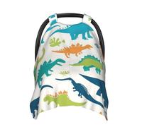 Colorful Cartoon Dinosaur Baby Car Seat Cover Soft Baby Nursing Cover Infant Carseat Stroller Cover for Girls and Boys