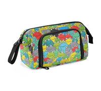 Colorful Cartoon Frog Cute Pencil Case Organizer Large Capacity Pencil Case Box with Zipper for Boys School Must Haves estuches para lapices de ninos