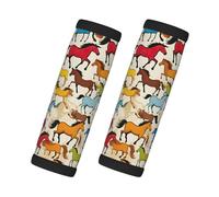 Colorful Cartoon Horses for Luggage Handle Soft Neoprene Handle Sleeve Detachable Luggage Identifier