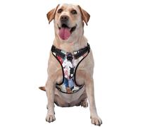 Colorful Cartoon Horses Printed Adjustable Pet Vest Reflective Pet Harness Vest For Walking And Camping M