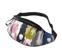 Colorful Cartoon Horses Printed Bumbags Waist Pack with Earphone Port for Men Women - Adjustable Fanny Pack Waist Bag