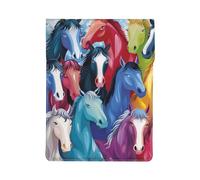 Colorful Cartoon Horses Printed Laptop Sleeve Bag 13-Inch - Leather Laptop Sleeve Case Shockproof Protective Computer Cover Bag