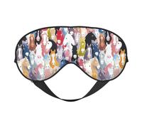 Colorful Cartoon Horses Printing Soft Dual-Use Sleep Blocks Light Efficiently Blackout Eye Mask for Sleeping
