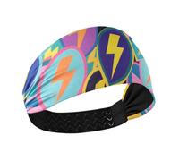 Colorful Cartoon Lightning no slip sport headband Elastic sweat band for washing face Football Athletic Sports bandas elásticas para el cabello
