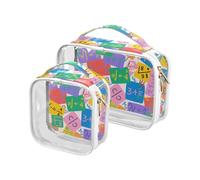 Colorful Cartoon Mathematical Formula Makeup Bags for Women TSA Approved Multifunctional Cosmetic Travel Bag Shaving Essentials