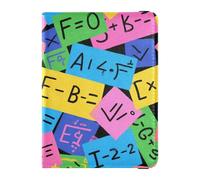 Colorful Cartoon Mathematical Formulas Leather Passport Holder Cover for travel Vaccine Case Protector Cover Passport Wallet for women Ultra Slim