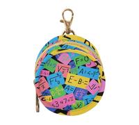 Colorful Cartoon Mathematical Formulas Newborned Boy Pacifier Case Holder with Zipper and Clip Cash Coin Purse, Travel Accessories