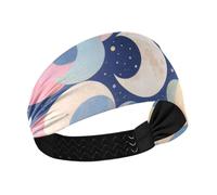 Colorful Cartoon Moon no slip hair headband Elastic hairbands for Volleyball Football Workouts diadema para ni?as