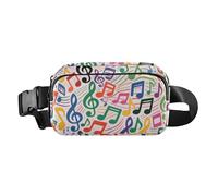 Colorful Cartoon Music Symbols Cute Fanny Pack Waist Bag for Women Men Multipurpose Cross Body Bag Belt Pack with Adjustable Strap for Workout Running Hiking