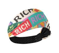 Colorful Cartoon Rich Modern Moisture Wicking large headbands for women Elastic tennis sweatbands for Gym make up make up cintas para el cabello de mujer