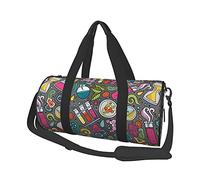 Colorful Cartoon Science Travel Duffel Bags Gym Sports Luggage Large Travel Tote Bag Overnight Weekend Bags for Man and Women