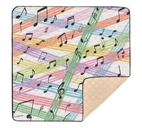 Colorful Cartoon Sheet Music Soft Thick Baby Playmat for Floor Water Resistant Playroom Activity Mat for Baby Toddler Infant, 50'' x 50''