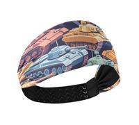 Colorful Cartoon Tank Non-Slip women's fashion headbands Stretchy sweaty bands for Volleyball hiking make up cintillos de pelo para mujeres