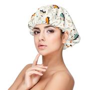 Colorful Cartoon Train Print Satin Silk Bonnet for Sleeping Women, Adjustable Double Layer Satin Hair Bonnet Night Sleep Cap for Curly Hair