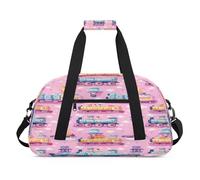 Colorful Cartoon Trains Duffel Bags for Women Men Kids Girls Boys Overnight Weekender Travel Bag 24L Sport Gym Duffel Bag Practice Tote Carry Bag