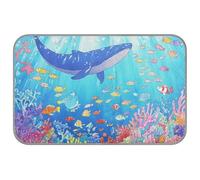 Colorful Cartoon Underwater World Blue Whale Summer Cooling Dog Bed Self Cooling mat for Outdoor Cats for Cats Outdoor pet Cordless Manta refrescante para perro M