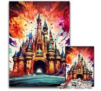 Colorful Castle Jigsaw Puzzles 1000 Pieces for Adults Wooden Jigsaw Puzzles for Home Decor & Holiday Fun 50x75CM/19.68x29.52inch