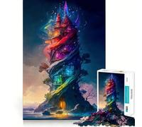 Colorful Castle The Glass 1000 Pieces Jigsaws Adults Puzzles Gifts Brain Exercise Color Fast Pattern Build (38x52cm)
