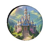 Colorful Castle Universal Tire Cover Replacement Oxford Fabric Waterproof Wheel Protector for SUV Truck RV Camper Dust/Snow/Sun Protection, 34 Inch
